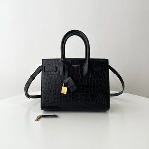 Saint Laurent Small Sac de Jour in Crocodile Embossed Leather